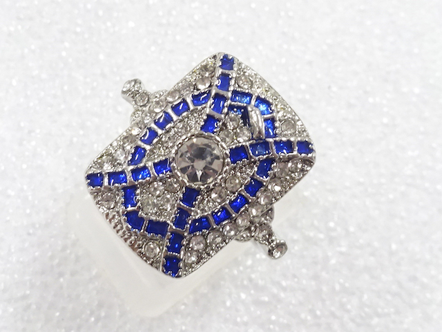 JAPANESE KIMONO / ANTIQUE CRYSTAL RING (SIZE 13.5)